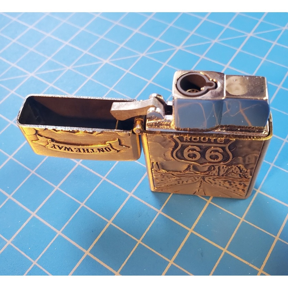 Route 66 Embosed Butane Single Flame Refillable Lighter - Picture 4 of 7